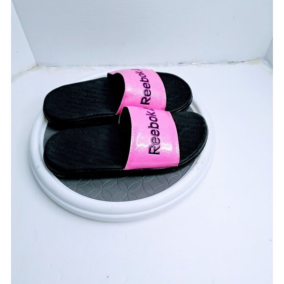 Reebok Womens Pink & Black Slide Sandals Size 5 Synthetic Material Comfortable P - Picture 6 of 7